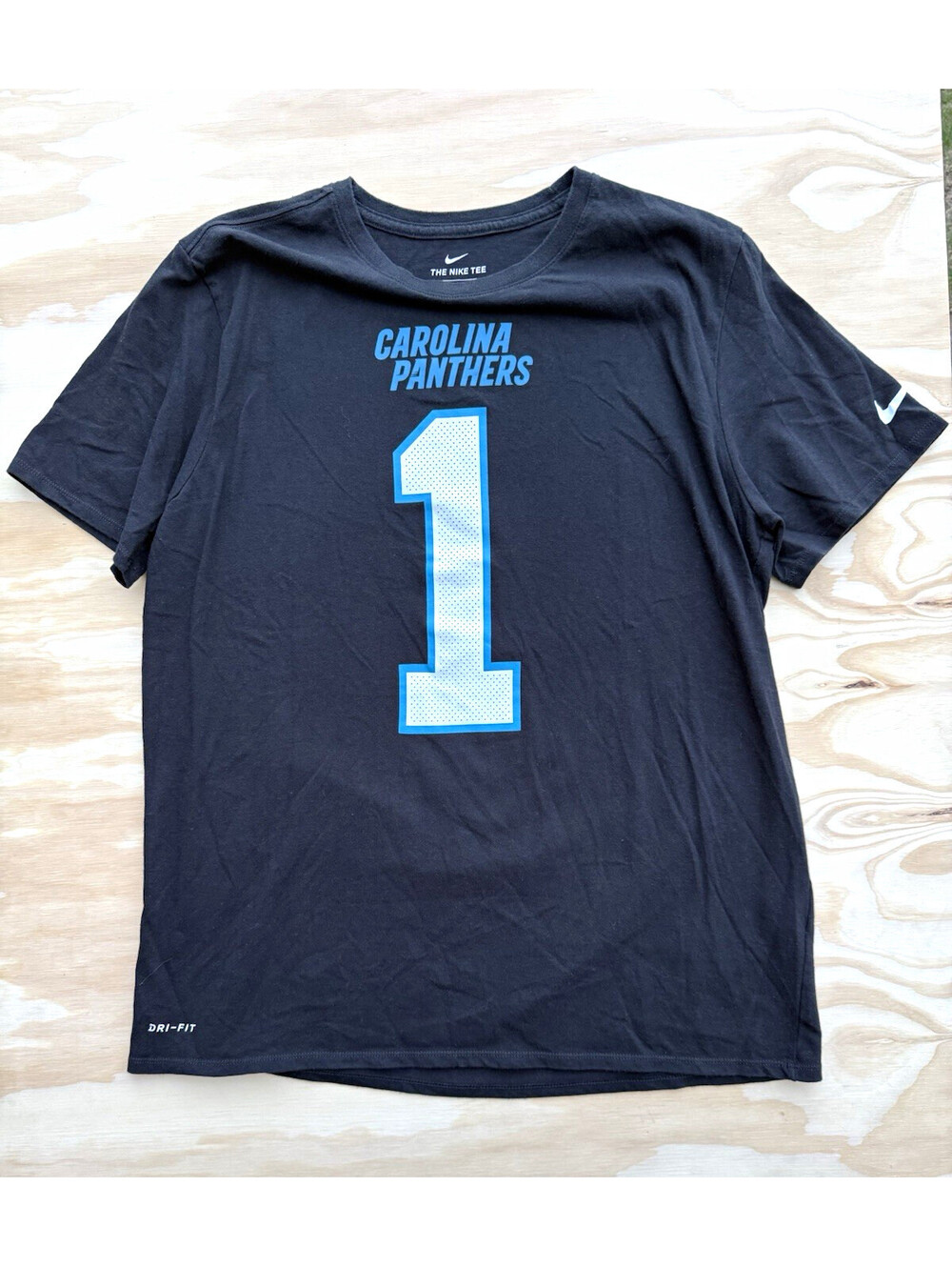 Nike NFL Carolina Panthers Men’s XL Cam Newton #1 Dri-FIT Black Shirt